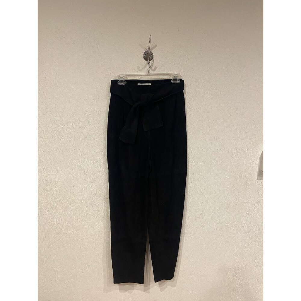Zimmermann Pants Womens 0 Black Espionage Suede Obi High Waist Belted - Picture 2 of 5